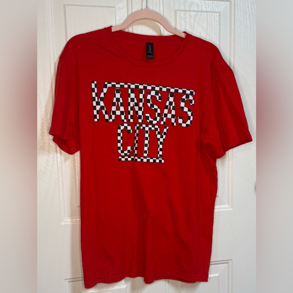 ❤️💛Red Kansas City Checkered Tee